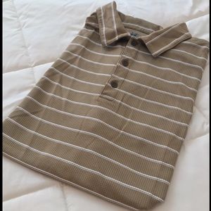 Nike Golf Tan Striped Polo Shirt